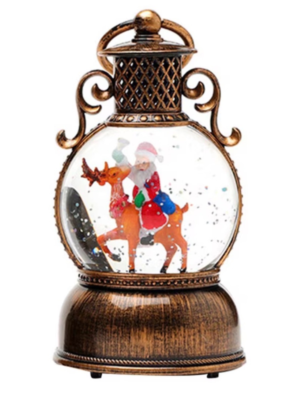 Musical Holiday Decorative Snow Globe - Burgundy NWT